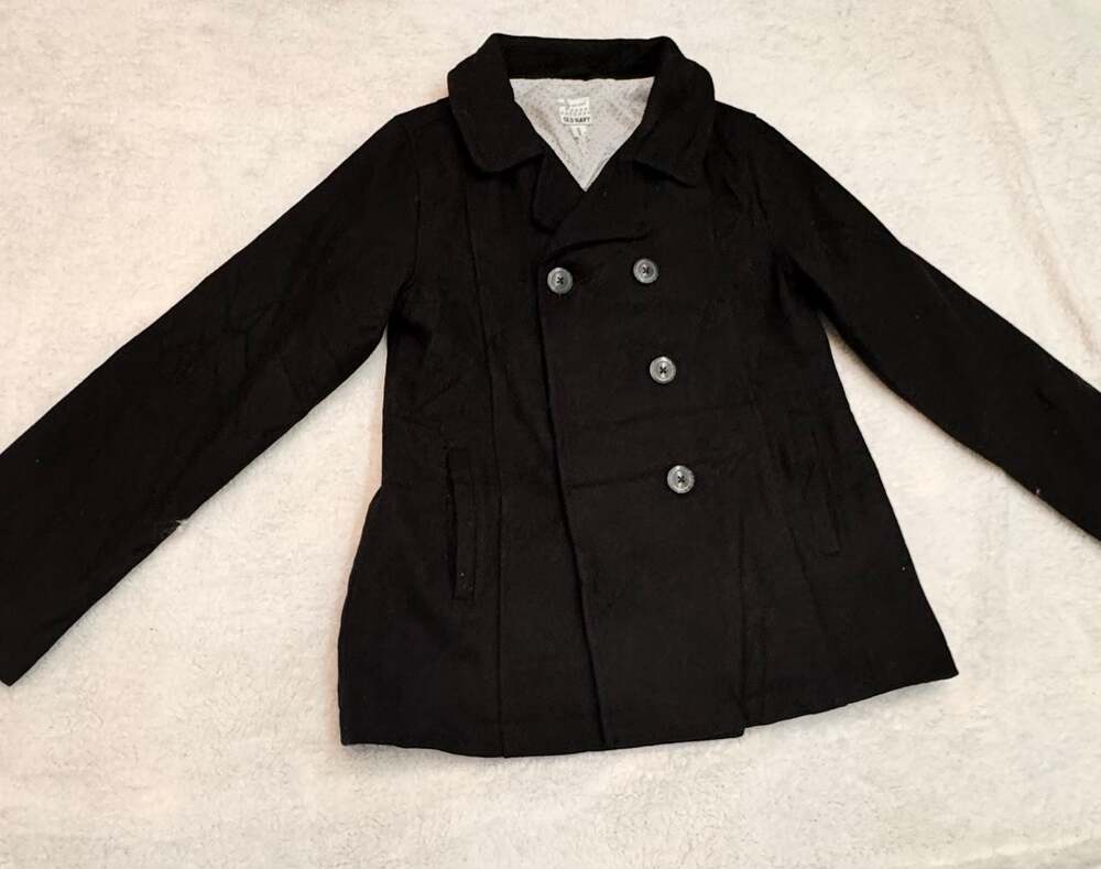 Old Navy Women's Black Double Breasted Wool Blend Peacoat
